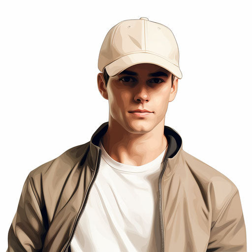 Baseball cap clipart in the style of Chiaroscuro Art, on a white background