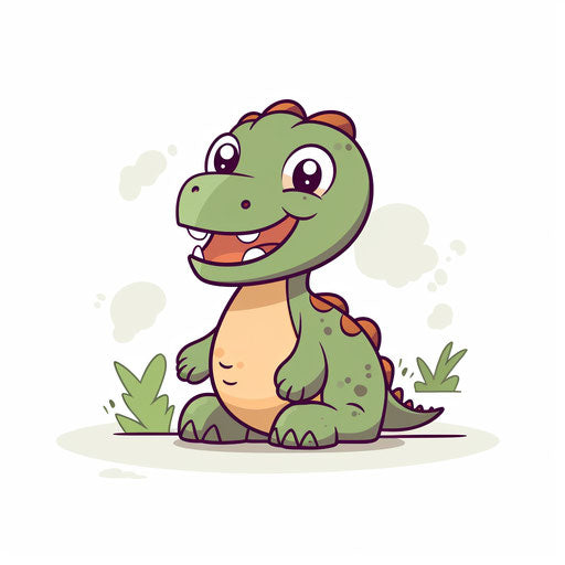 Minimalist dinosaur clipart on white background