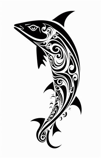 Orca shark in tribal design - elegant realism style