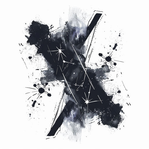 Artistic flat tattoo sketch of the Gemini constellation