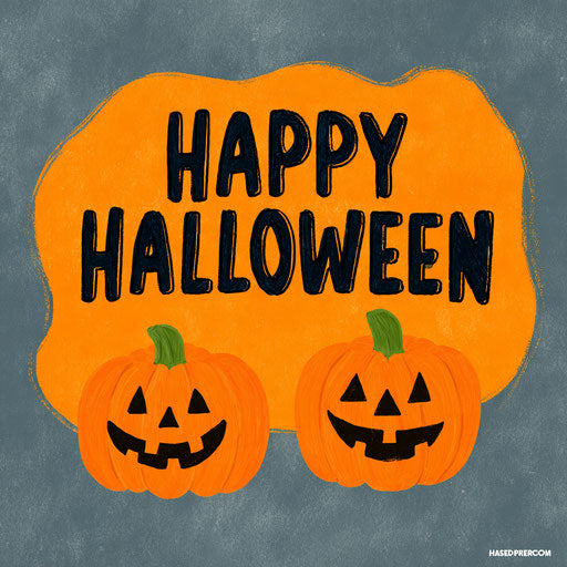 Festive Halloween Text with Jack-o'-Lanterns