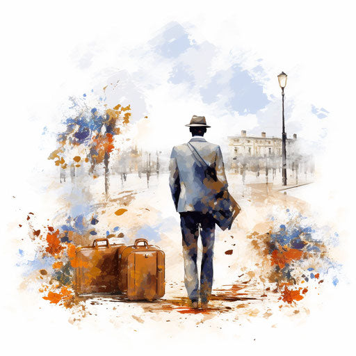 Farewell clipart in the style of Impressionistic Art, on a white background
