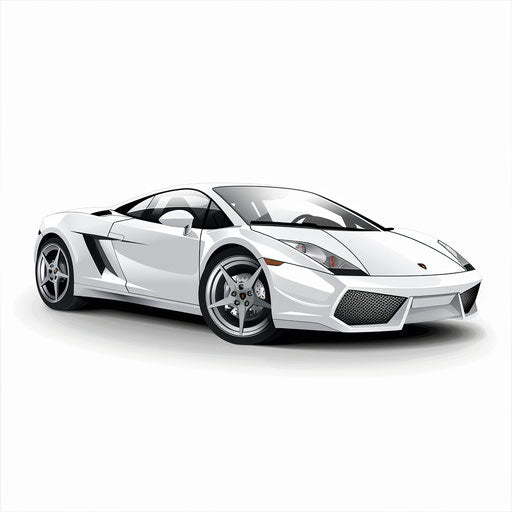 Realistic car clipart on flat and white background