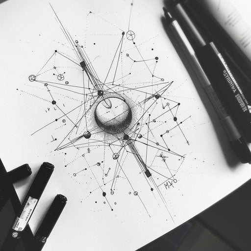 Celestial geometric tattoo design showing star constellation