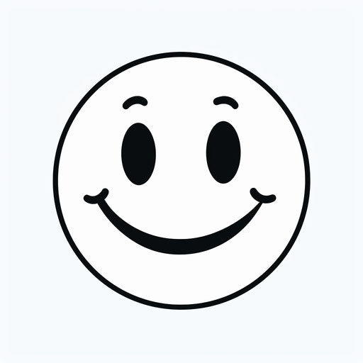 Minimalist style smile clipart on white background