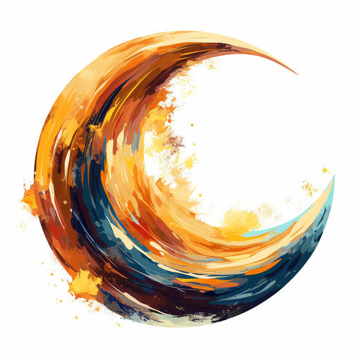 Crescent moon in the style of Impressionistic Art