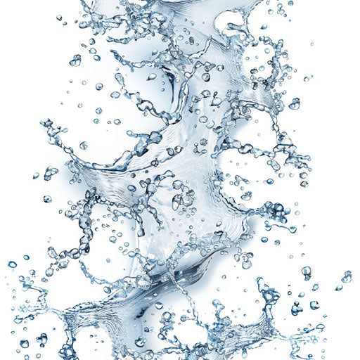 Realistic water splash on flat white background