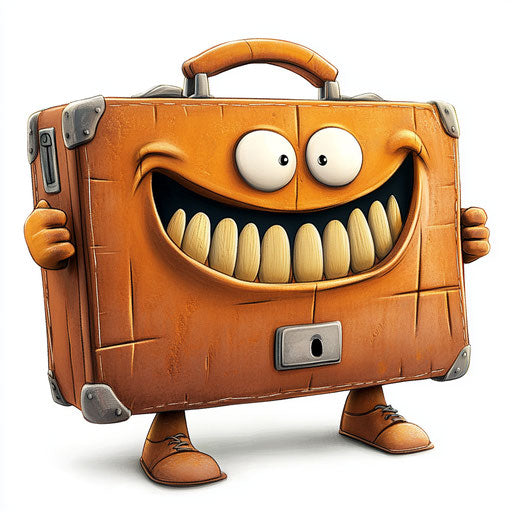 Bold Briefcase Caricature Clipart for Advertising Campaigns