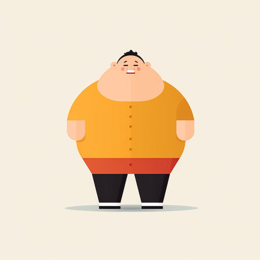 Minimalist style obesity clipart on white background