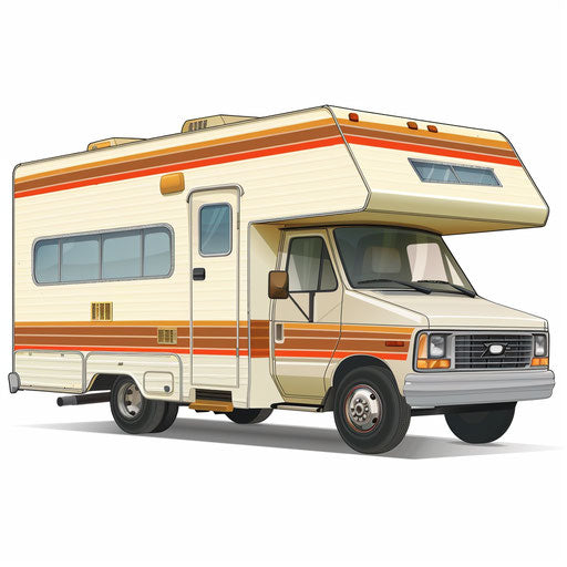 Realistic RV clipart on flat white background