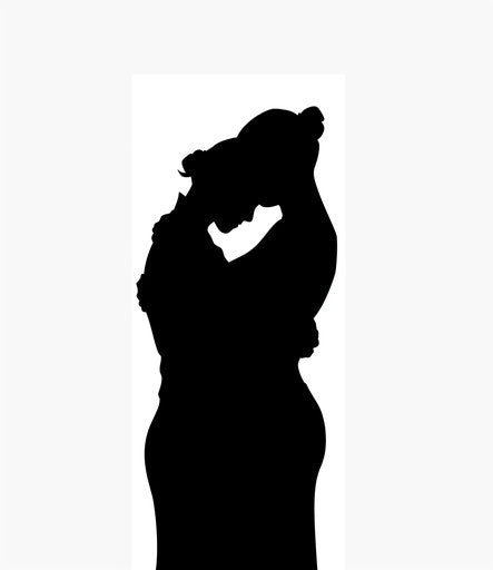 Silhouette of person hugging