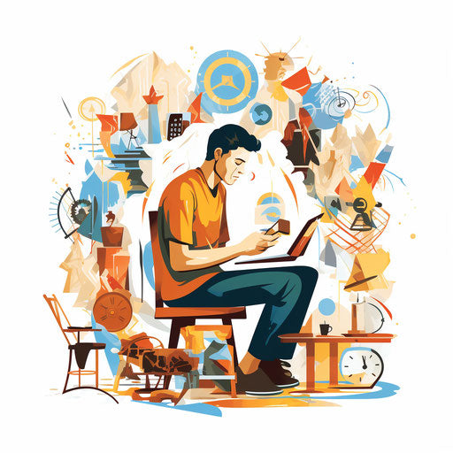 Activity time clipart in the style of Chiaroscuro Art, on a white background