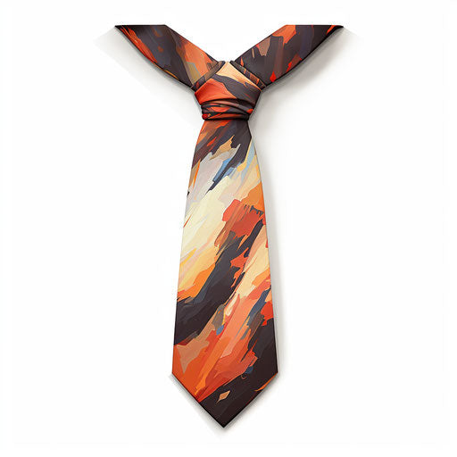 Tie in the style of Oil painting, on white background