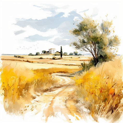 August clipart in the style of Oil painting, on white background