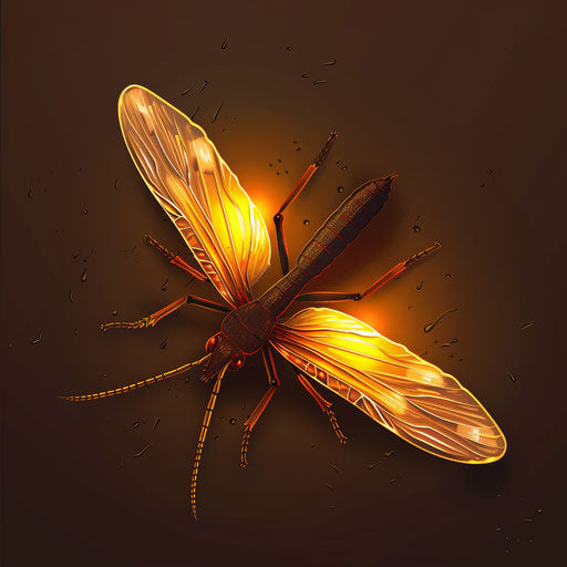 Firefly in realistic style with random flat background