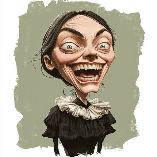 Print-Ready Clara Schumann Caricature Clipart in PDF Format
