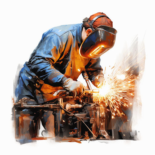 Welding clipart in the style of Oil painting, on a white background