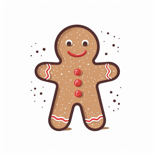 Minimalist style gingerbread clipart on white background
