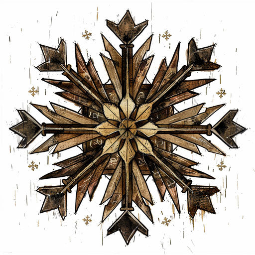 Rustic tattoo sketch of a snowflake