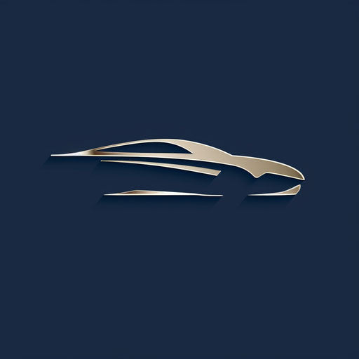 Corporate car logo with clean lines on navy blue background