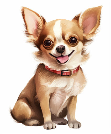 Cute chihuahua dog at home sitting on white background