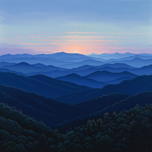 Blue Ridge Mountains in NC at Sunset
