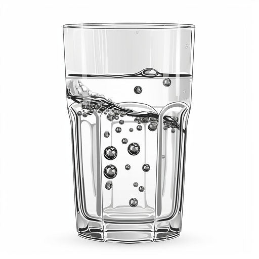 Glass of water clipart in a photo realistic style
