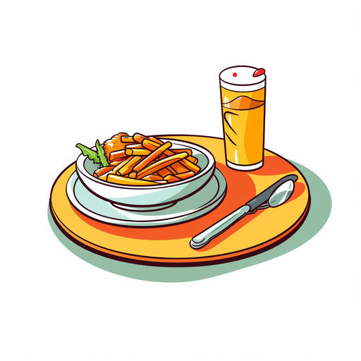 Minimalist meal illustration, on white background