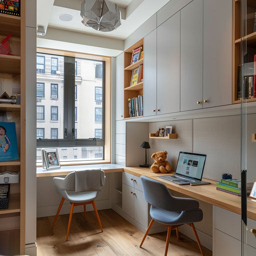 Family-friendly home office with child's study area