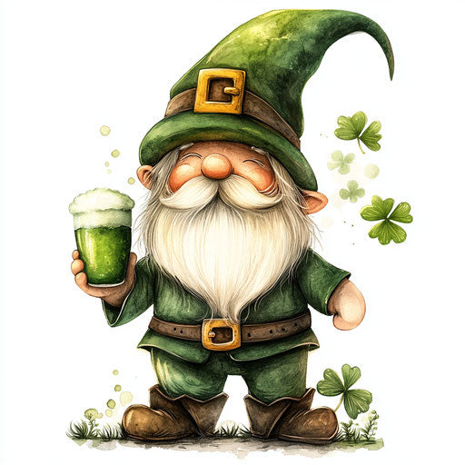 St Patrick's Day Gnome with Green Beer