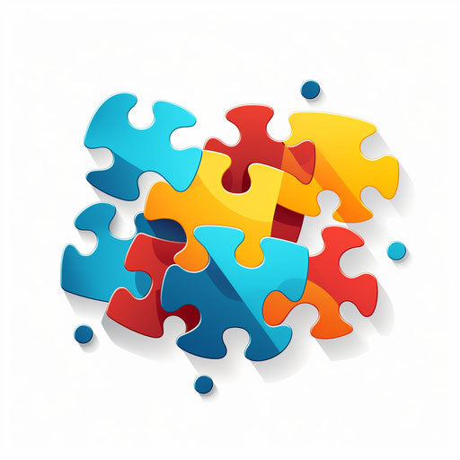 Minimalist puzzle on white background