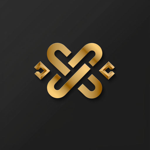Luxury plumbing logo with gold accents on black background