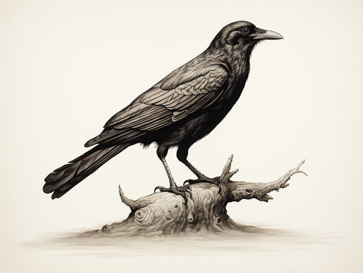 Raven in gilding crows, Greek myth art print