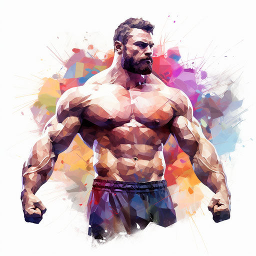 Muscle illustration in the style of Impressionistic Art on white background