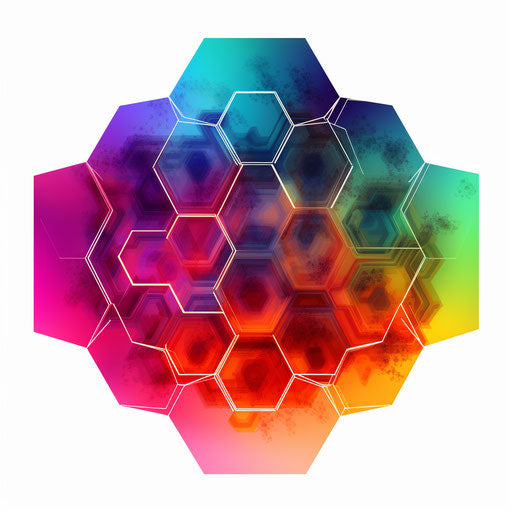 Hexagon clipart in the style of Chiaroscuro Art, on a white background