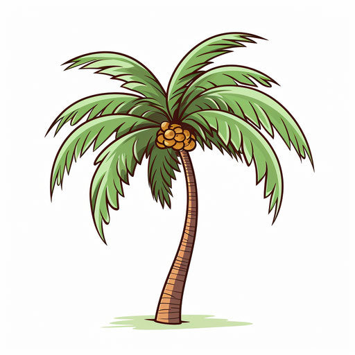 Minimalist style palm clipart, on white background