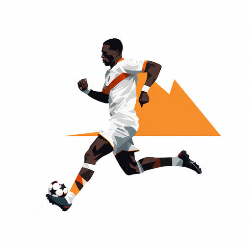 Minimalist soccer clipart on white background