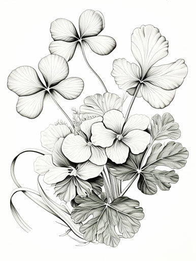 Four leaf clover, free coloring page for St. Patrick's Day