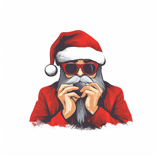 Secret santa clip art in the minimalist style, on white background