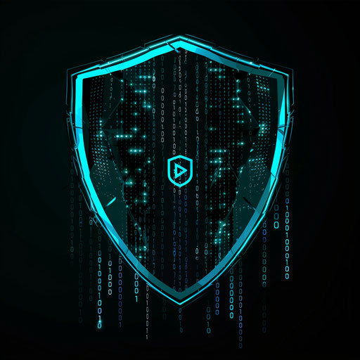 Digital cybersecurity emblem