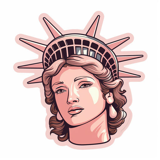 Statue of Liberty Head: Funky Feminine Sticker Art