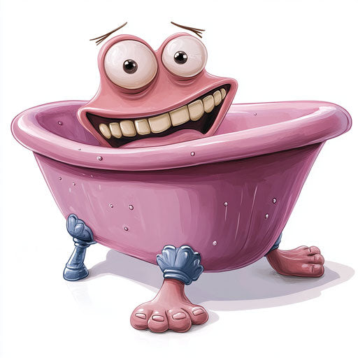 Humorous caricature of a bathtub clipart image