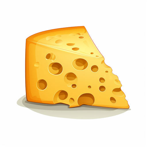 Minimalist style cheese clipart on white background