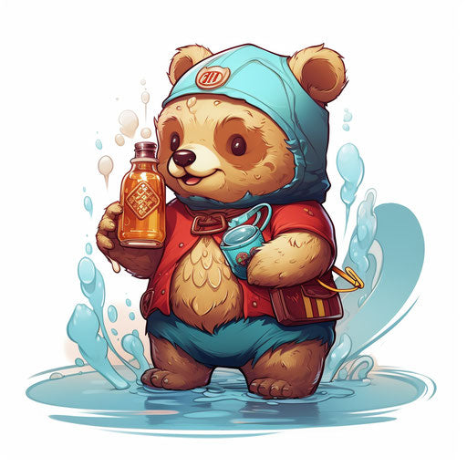 Brown bear holding a bottle of milk tattoo miniaturecore