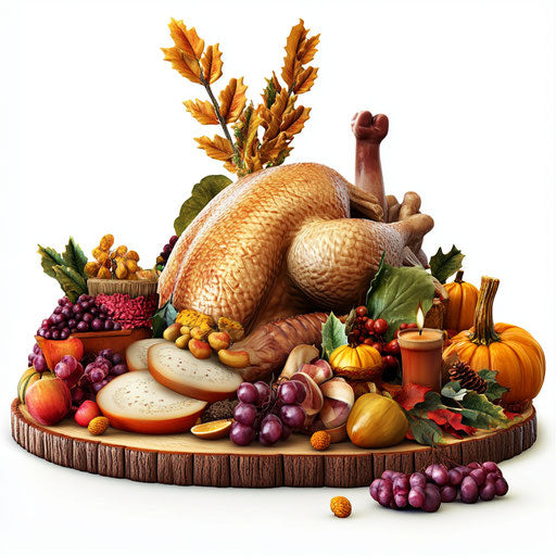 3D Thanksgiving images on flat white background, isolated clipart