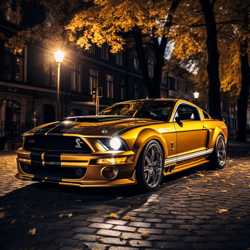Golden Classic Ford Mustang GT Shelby