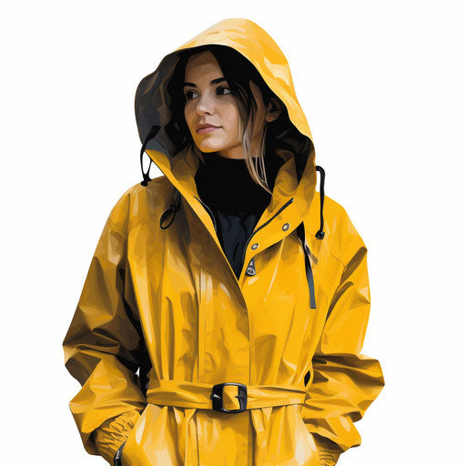 Raincoat illustration in the style of Chiaroscuro Art