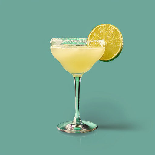 Realistic margarita clipart with flat teal background