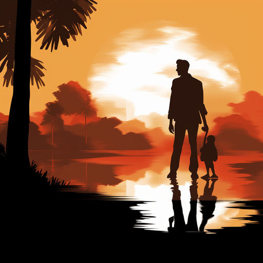 Illustration of good afternoon in the style of Chiaroscuro Art, on a white background