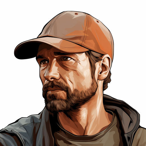 Cap illustration in the style of Chiaroscuro Art, on white background